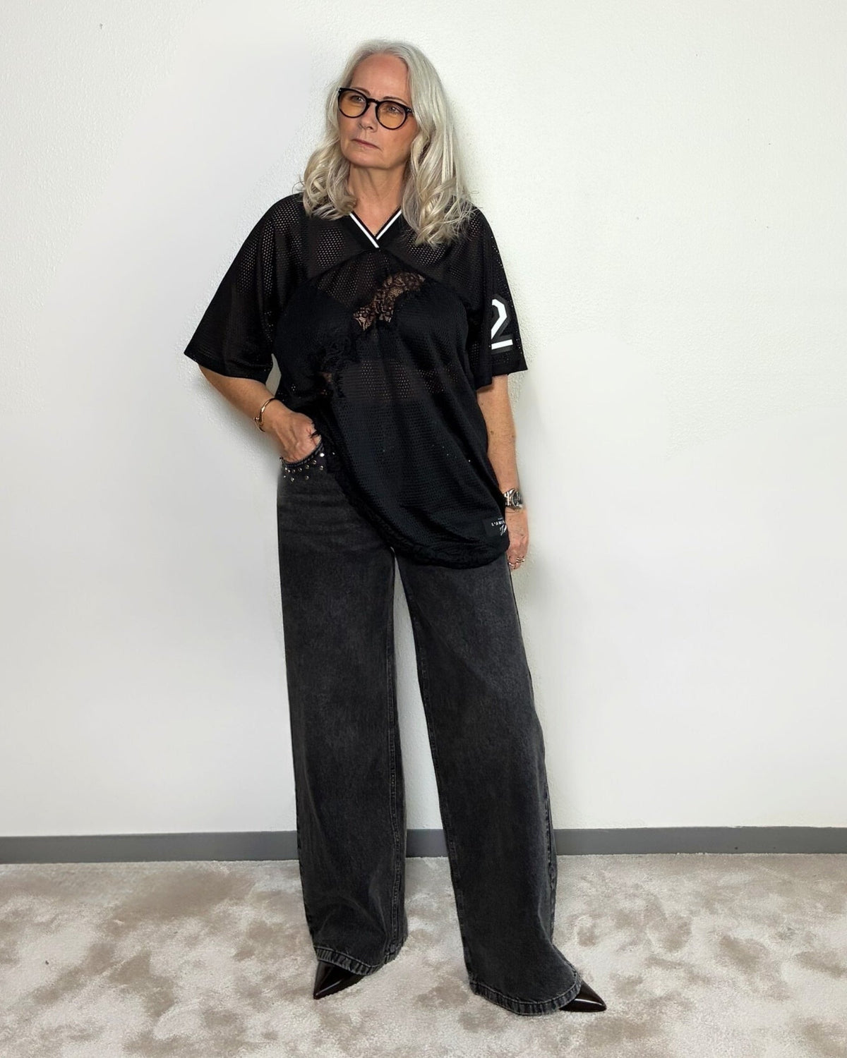 Haute L'amitié Drift Asym Lace T-shirt