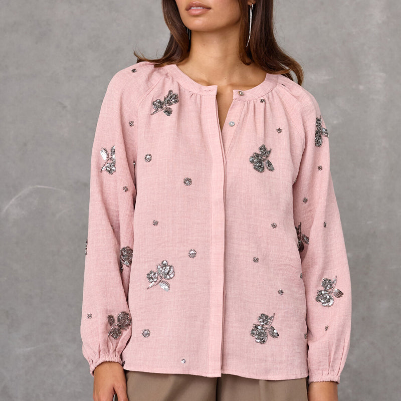 Love & Divine Love1642 Bluse - Mauve Seqins