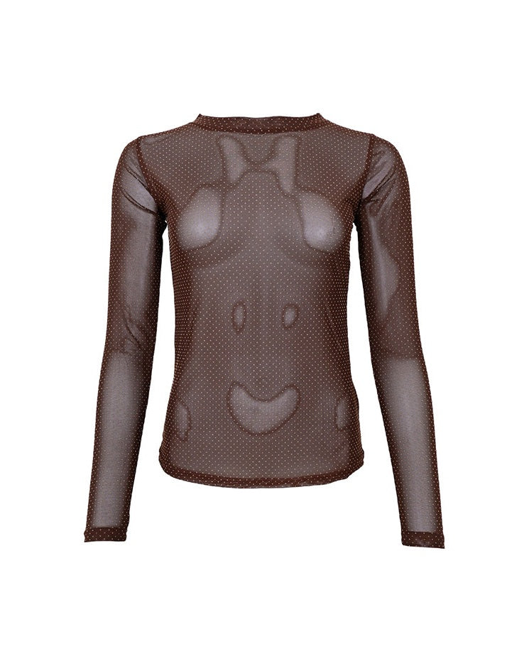 Black Colour BCJessie Mesh Bluse - Coffee