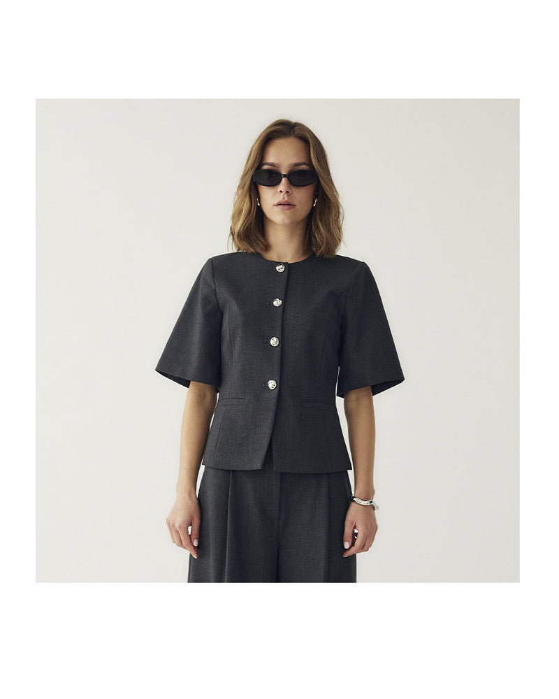 Noella N-Kasaundra Blazer - Grey Herringbone