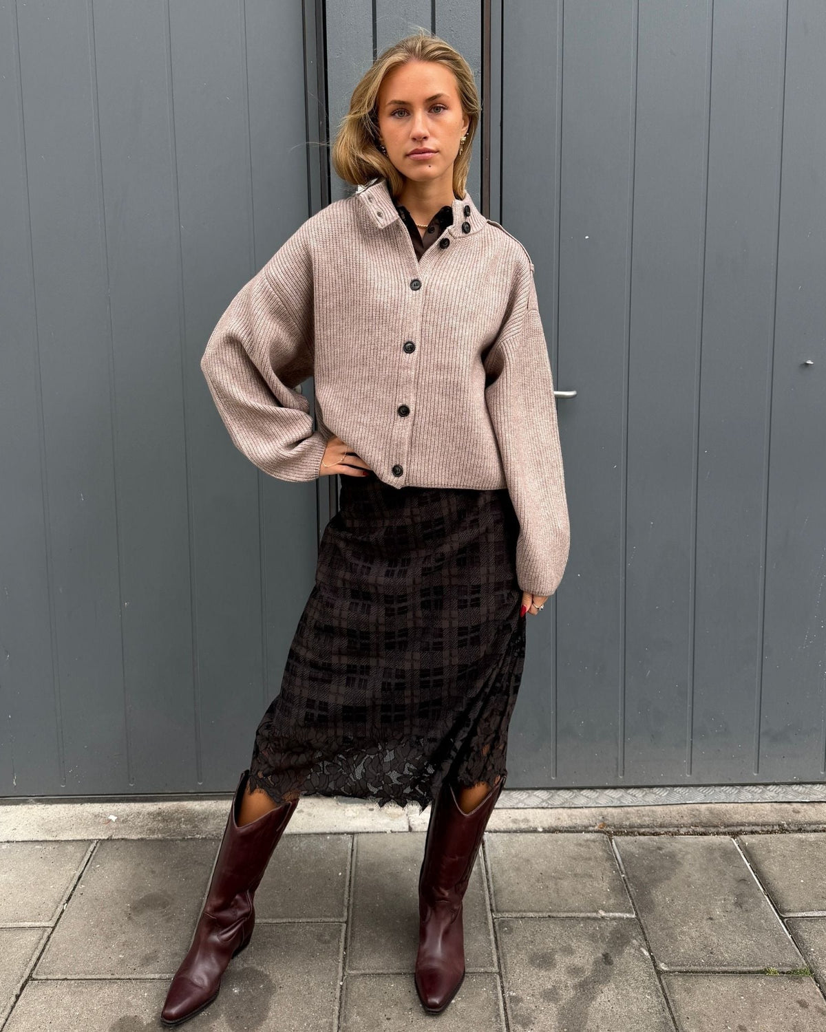 Co'couture RowCC Utility Cardigan - Mink