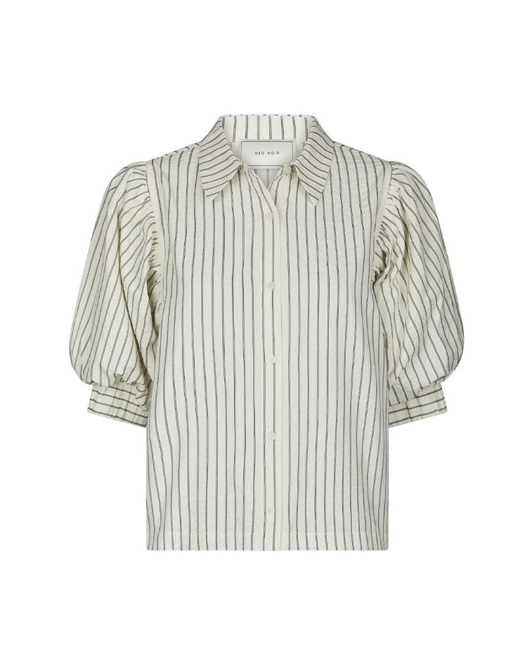 Neo Noir Etta Slim Stripe Skjorte - Off White