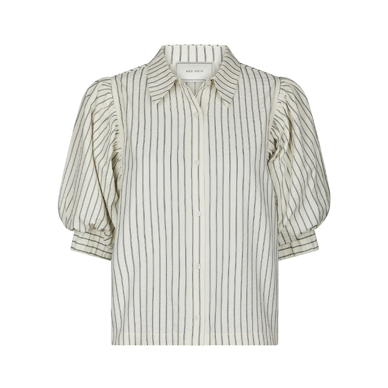 Neo Noir Etta Slim Stripe Skjorte - Off White