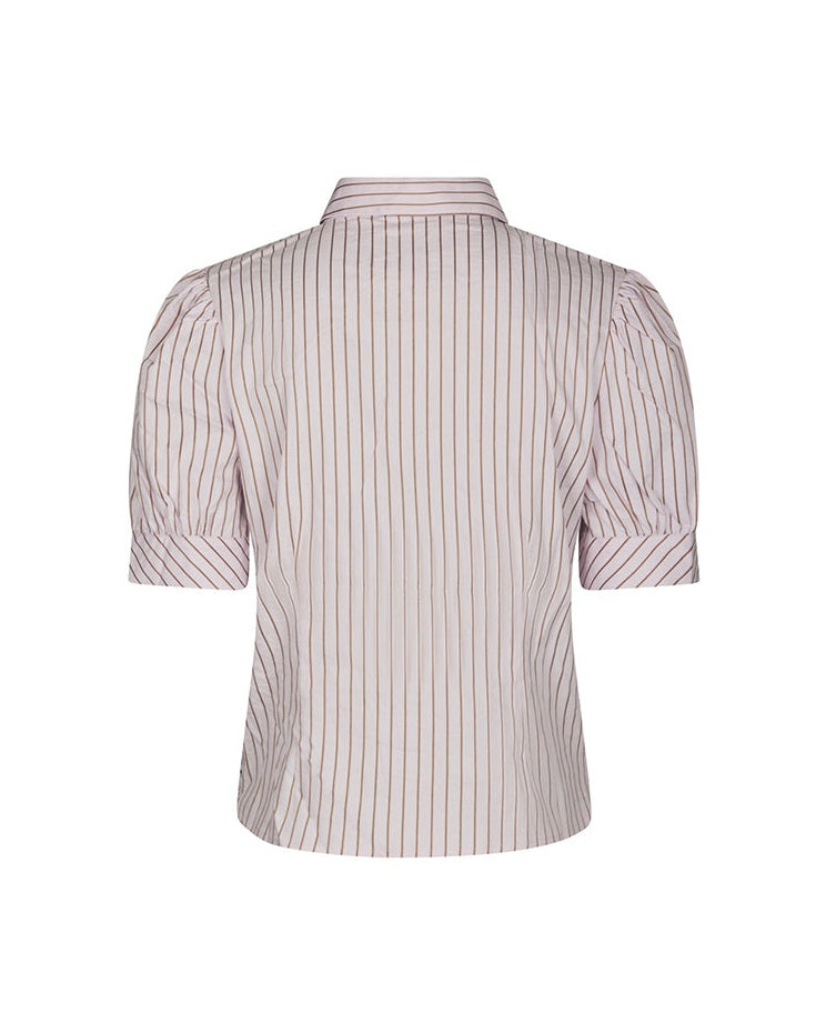 Neo Noir Frannie Structure Stripe Skjorte - Light Pink