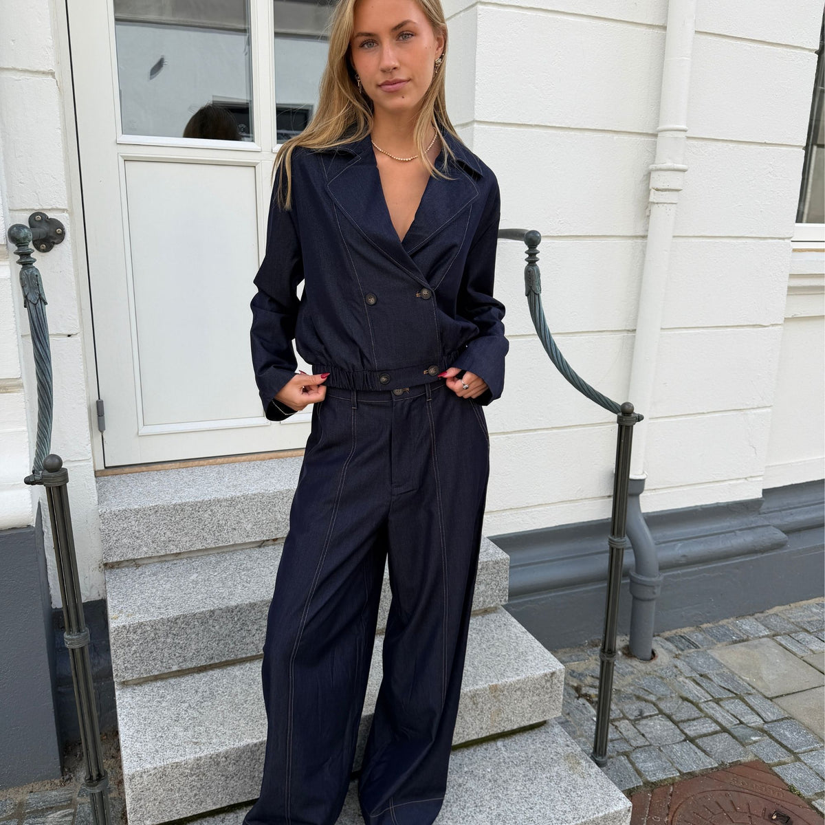 Co'couture TerryCC Double Breasted Blazer - Navy Denim