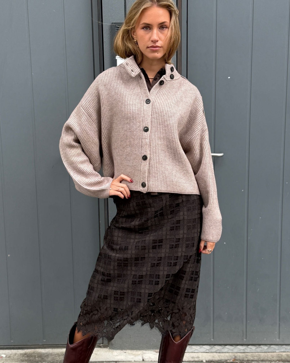 Co'couture RowCC Utility Cardigan - Mink