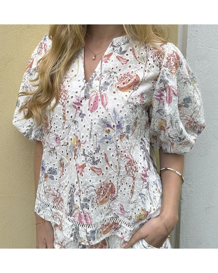 Continue Katarina Bluse - Print Embrodery
