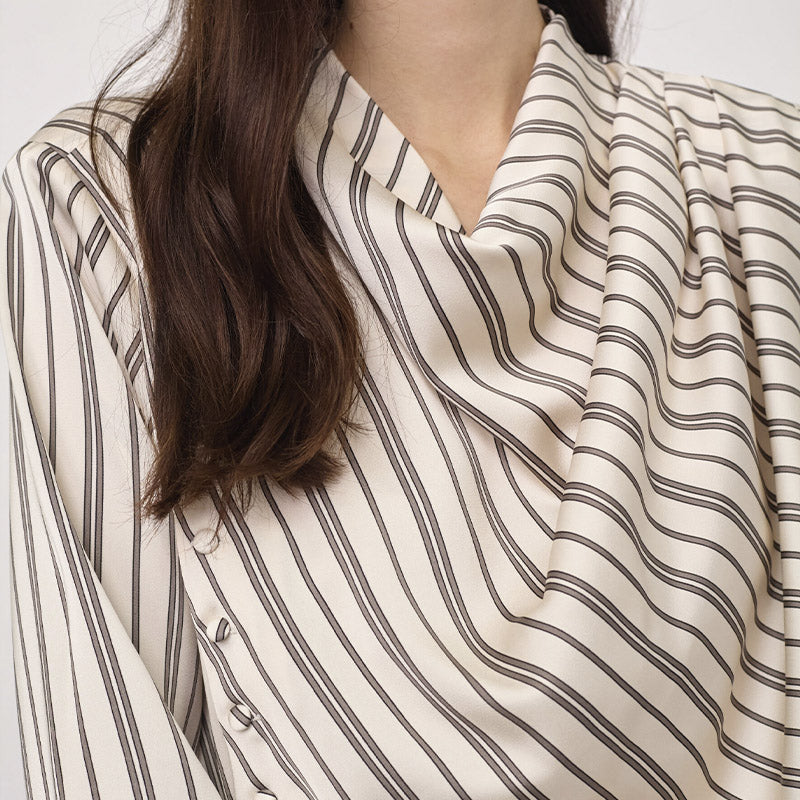 Co'couture HellyCC Button Stripe Bluse - Off White