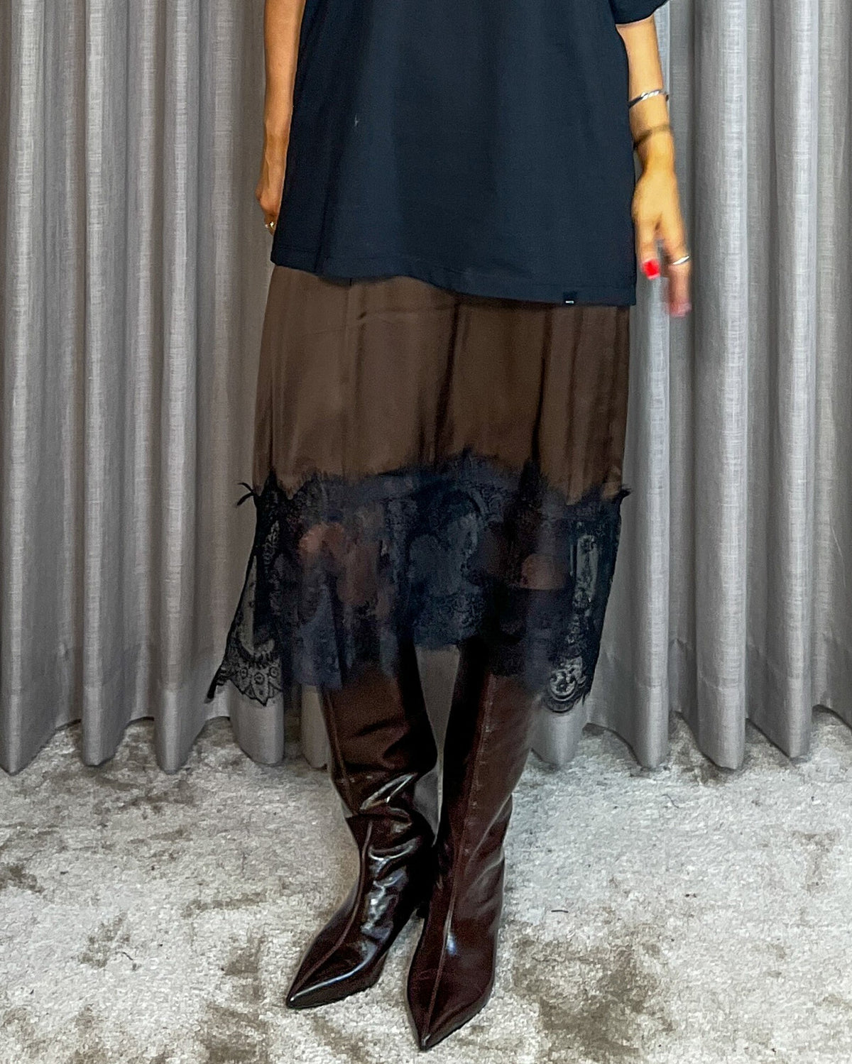 Black Colour Isabella Nederdel
