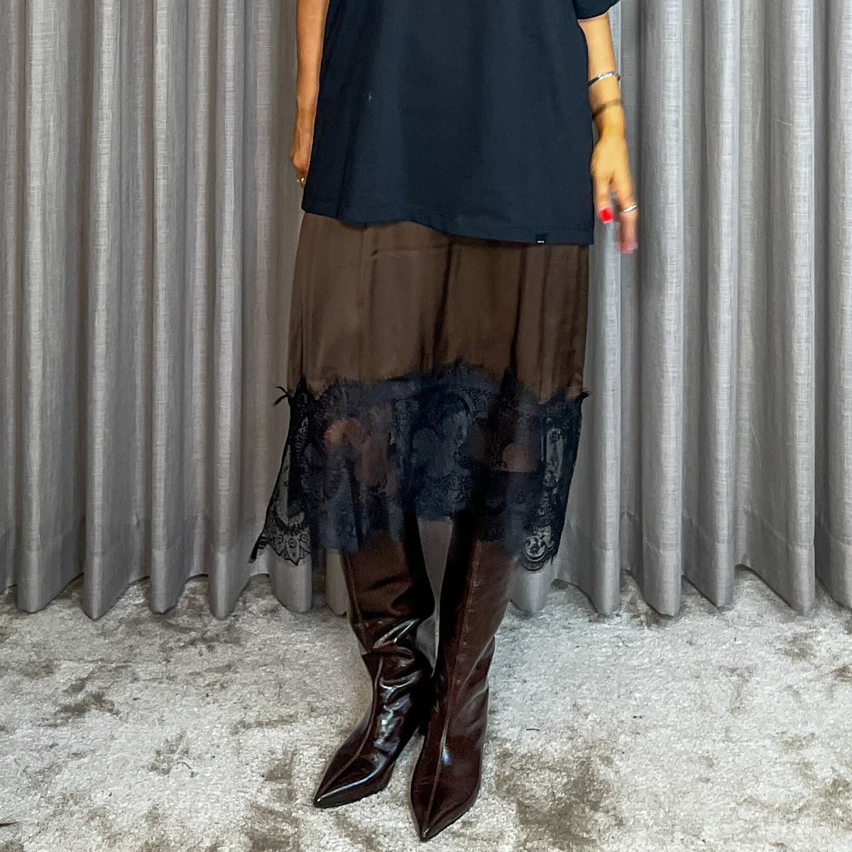 Black Colour Isabella Nederdel