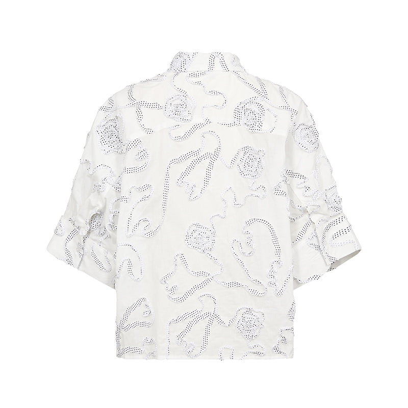 Co'couture ElricCC Flower Skjorte - White
