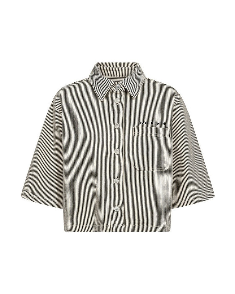 Ivy Cph Uta Oversize Skjorte - Black Stripe