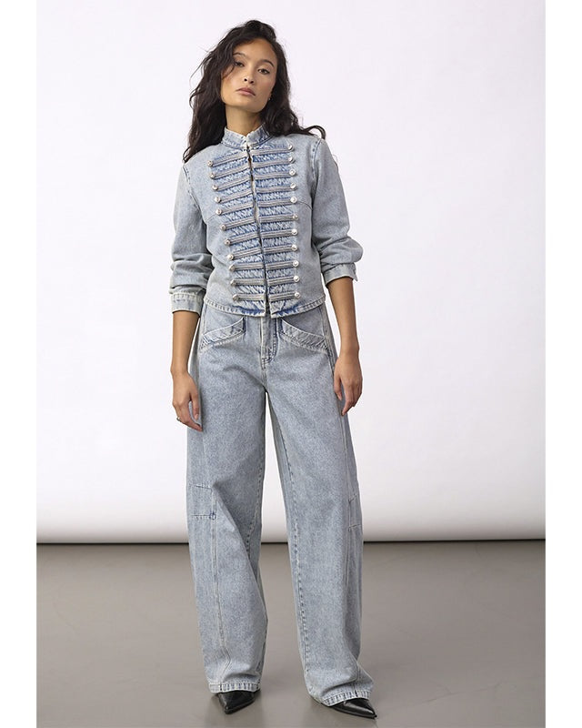 Co'couture JacksonCC Officer Denim Jakke - Bleach Denim