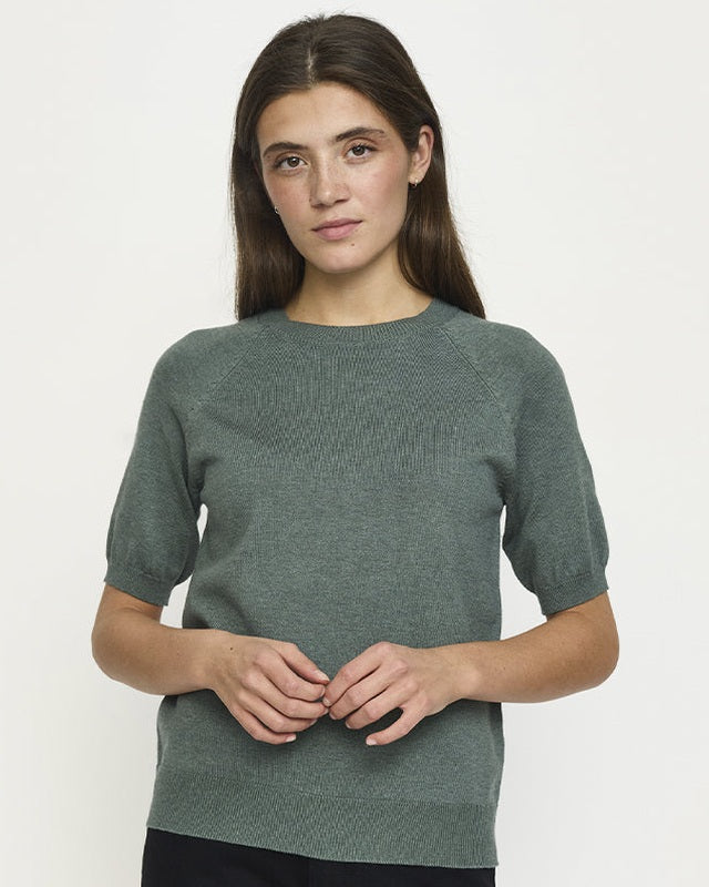 Soft Rebels SRMarla SS O-neck Strik - Balsam Green