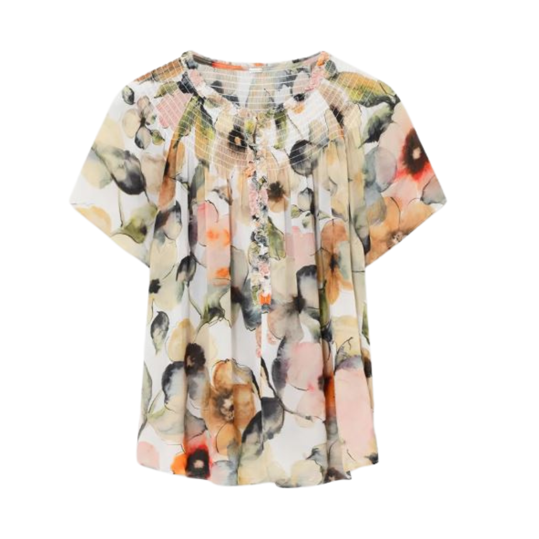 Gustav Amber Chiffon Bluse