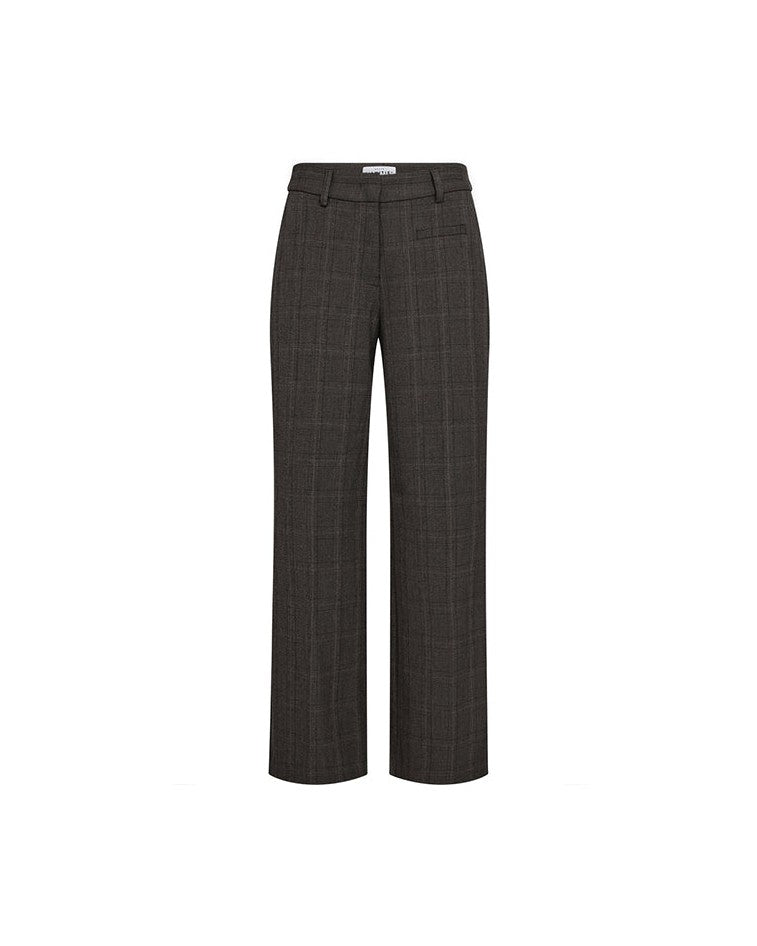 Haute L'amitie Check Fit Plain Bukser - Mocca