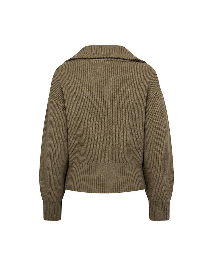 Co'couture RowCC Zip Strik Cardigan - Army