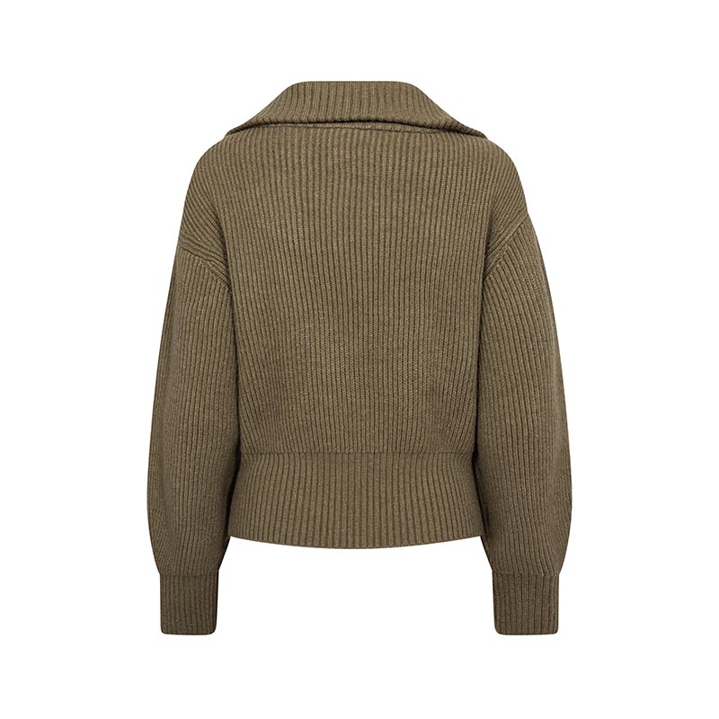 Co'couture RowCC Zip Strik Cardigan - Army