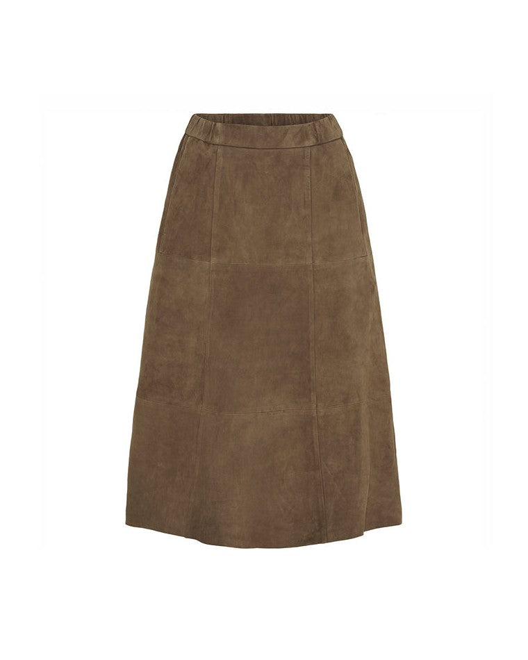 Notyz Suede Nederdel 11395 - Hazelnut