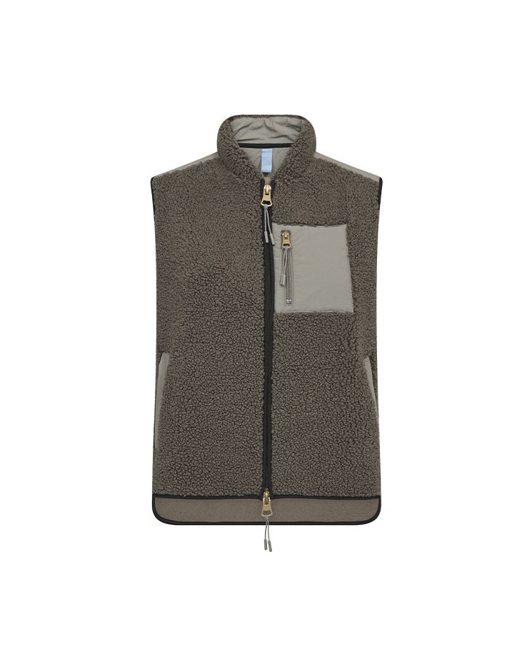 Mos Mosh MMRowe Eli Teddy Vest - Dusty Olive