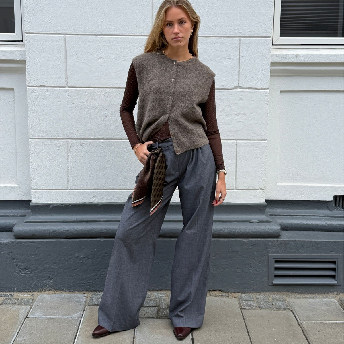 Co'couture ShilaCC Silke Tørklæde - Brown