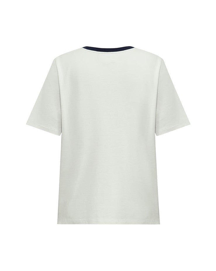 Gossia Bas T-shirt - Offwhite/ Navy