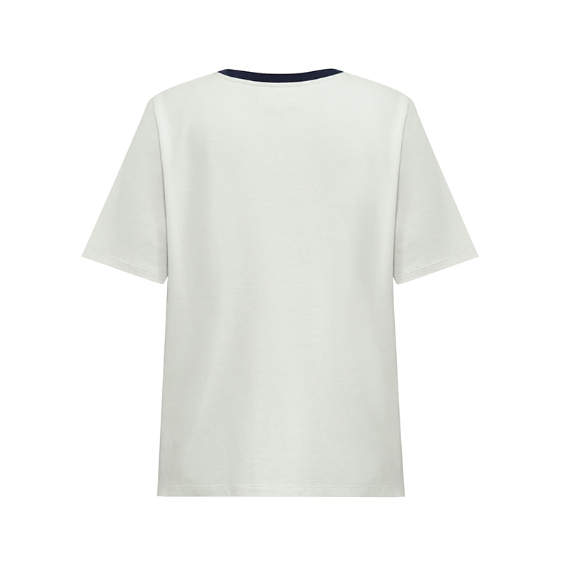 Gossia Bas T-shirt - Offwhite/ Navy