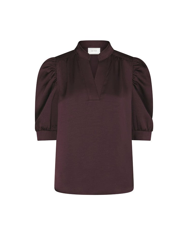 Neo Noir Roella Heavy Bluse - Burgundy