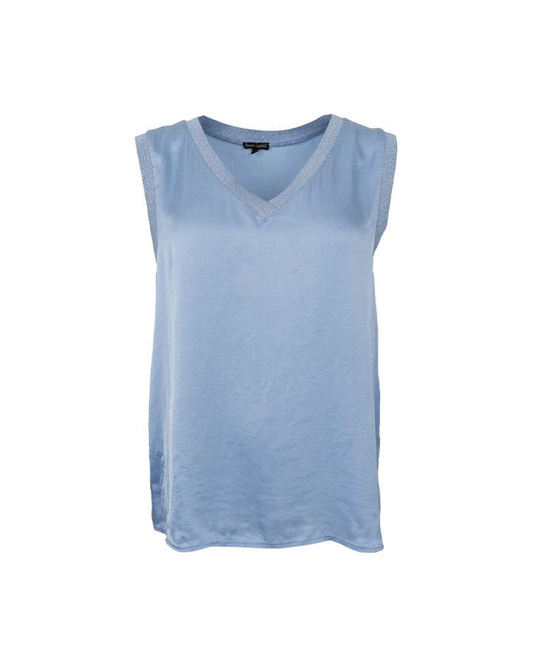 BLack Colour BCMabel Top - Dusty Blue