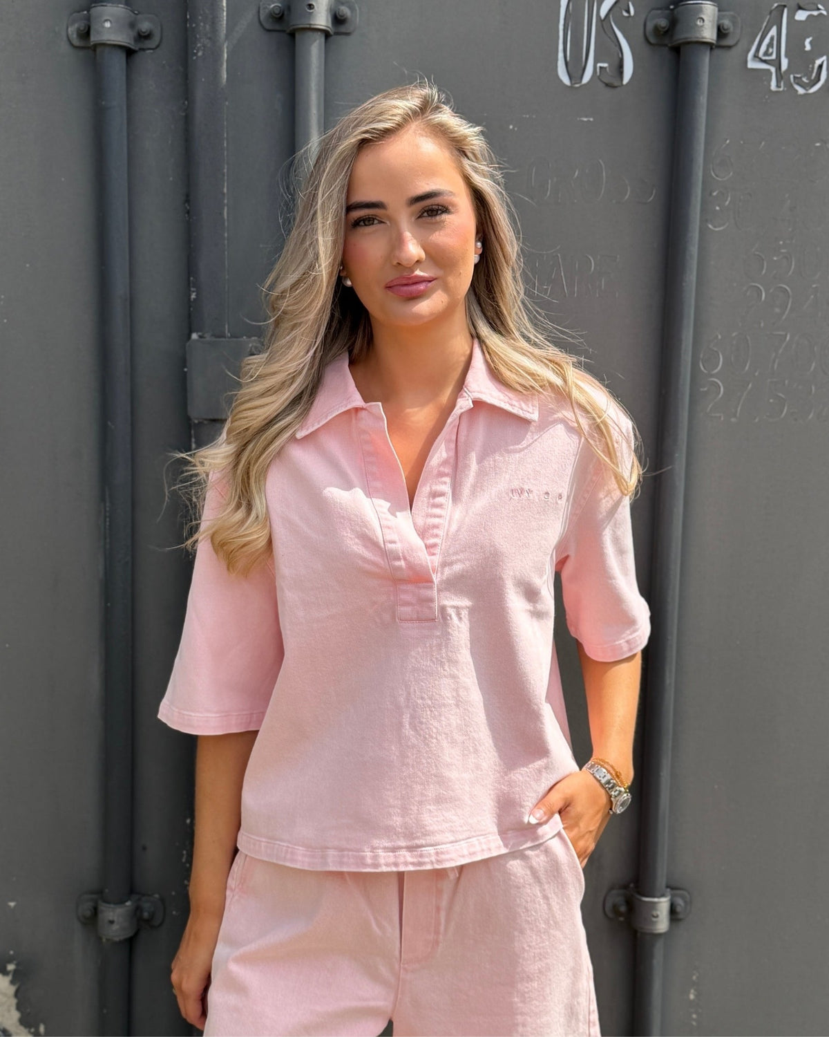 Ivy Cph Opera Oversized Polo Skjorte - Antique Blossom