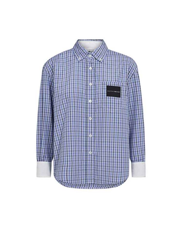 Haute L'amitie Contrast Color Check Skjorte - Blue