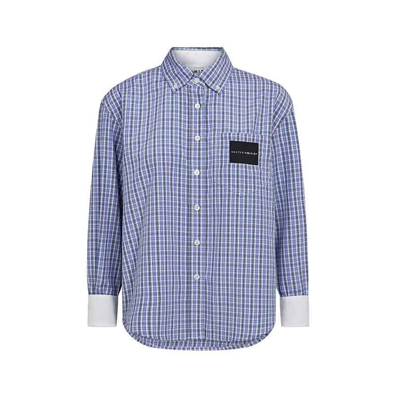 Haute L'amitie Contrast Color Check Skjorte - Blue