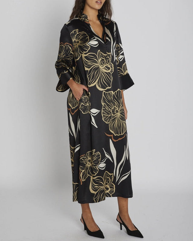 PBO Simbia Kjole - Black Print