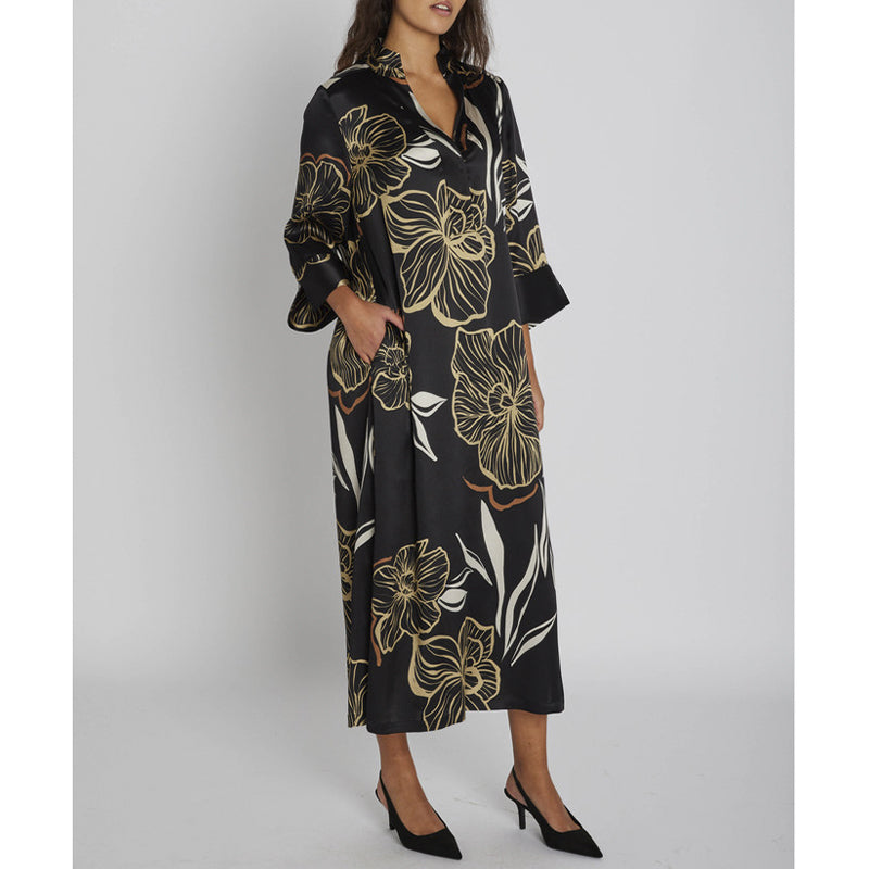 PBO Simbia Kjole - Black Print