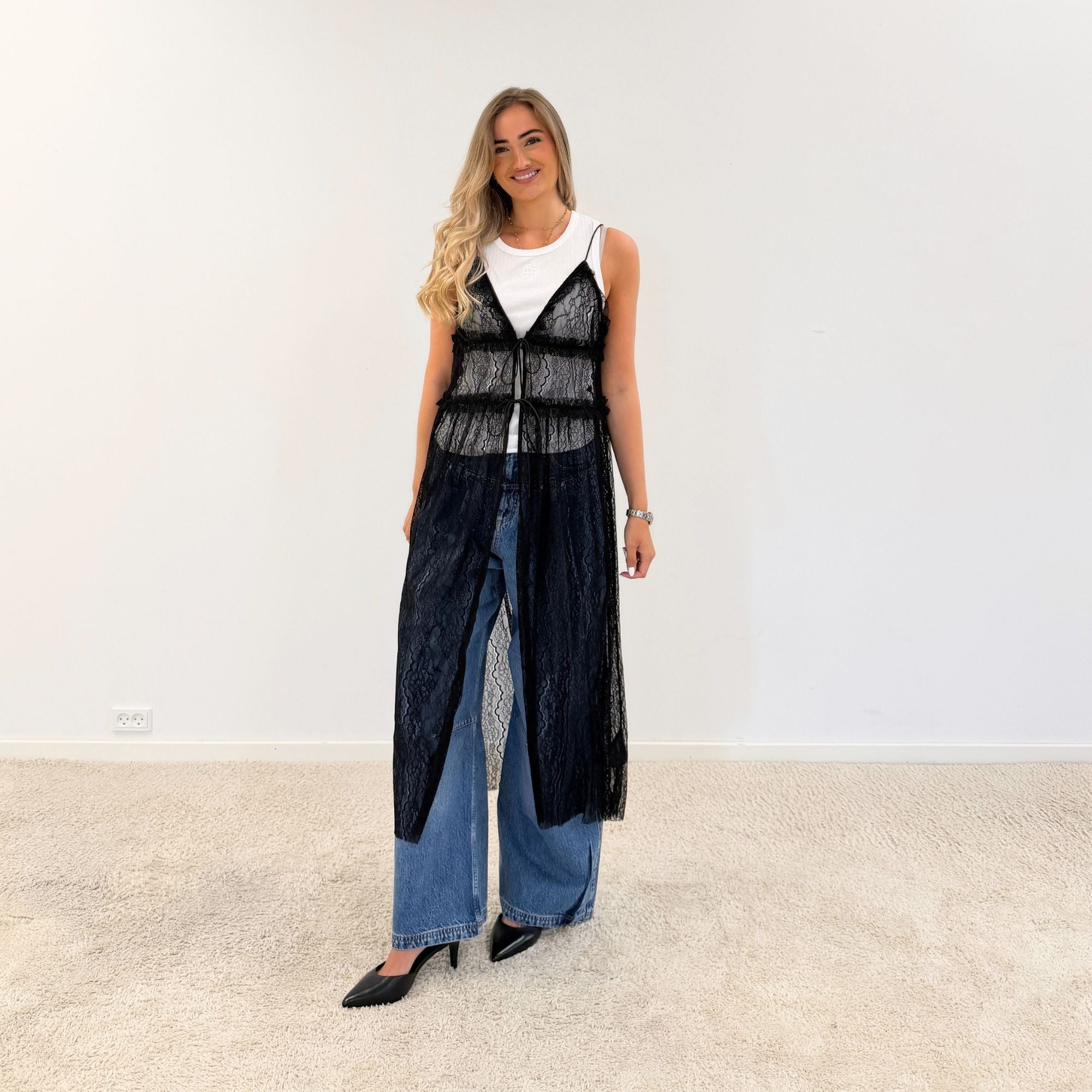 Haute L'amitie New Lace Tie Kjole