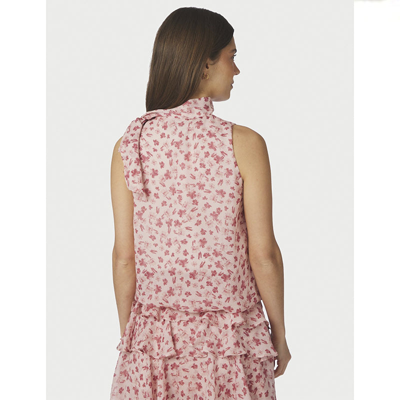 Neo Noir Veda Flower Top - Dusty Rose