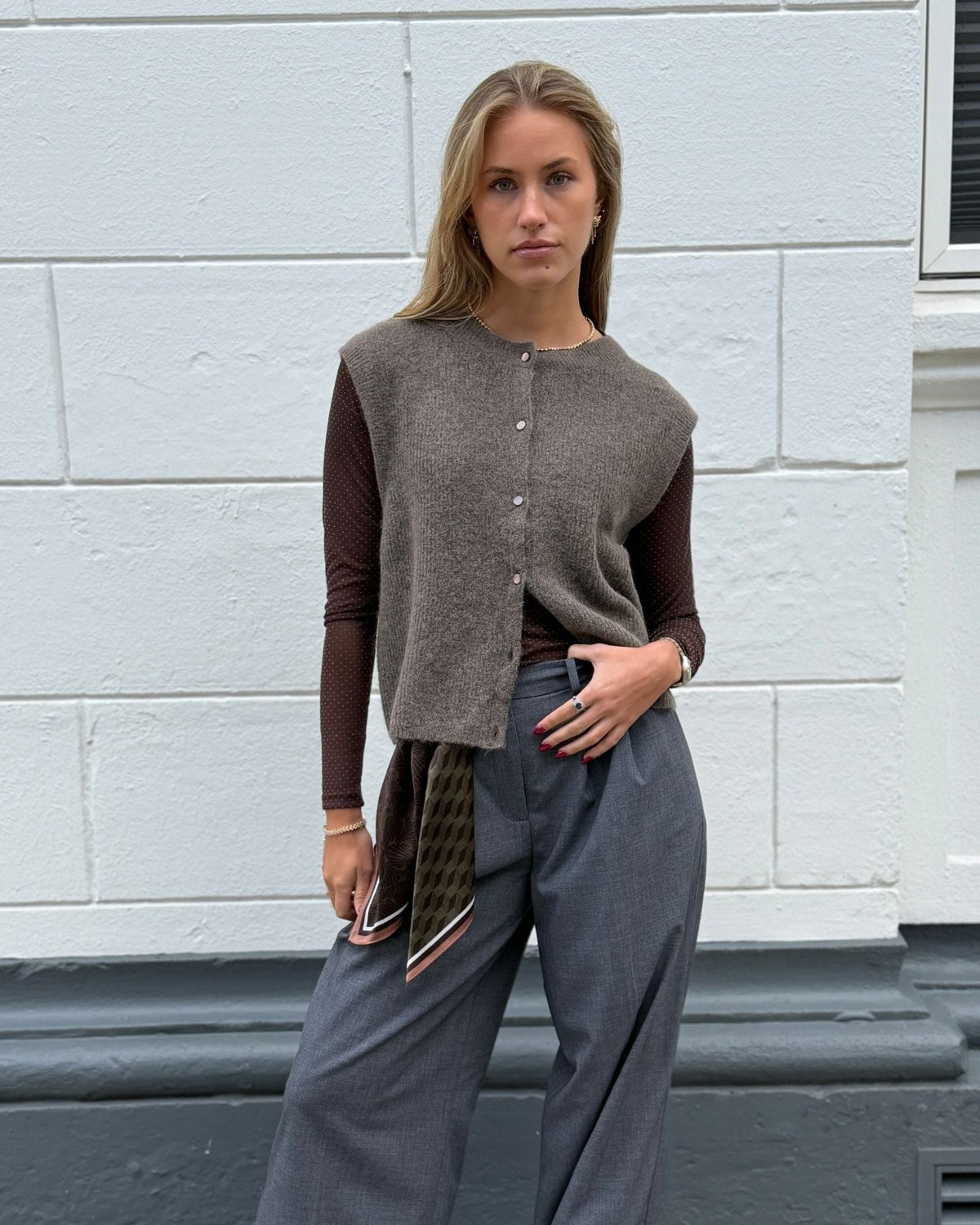 Black Colour BCJessie Mesh Bluse - Coffee