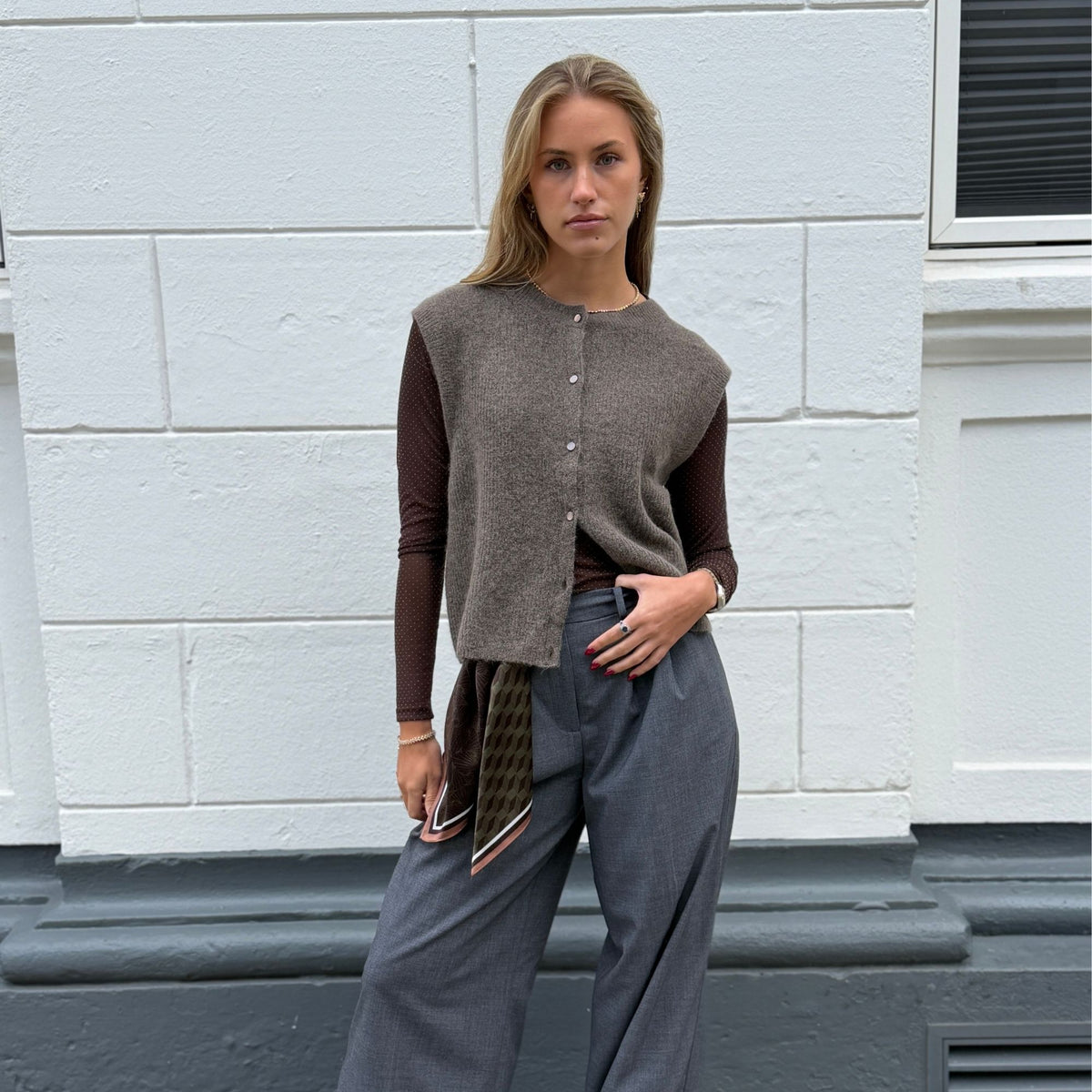 Black Colour BCJessie Mesh Bluse - Coffee