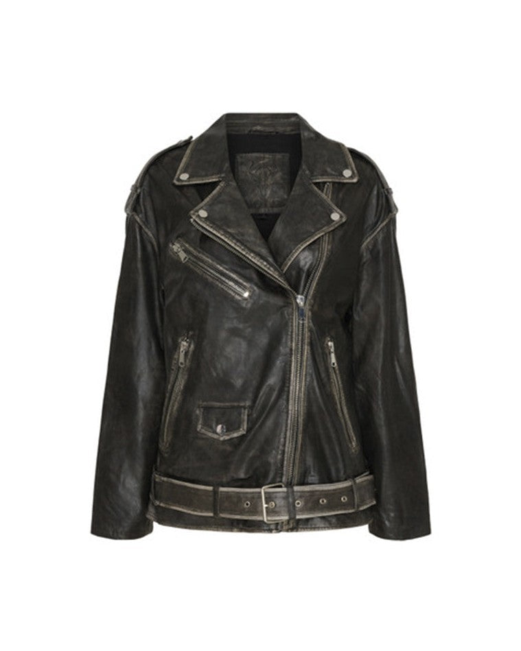 Notyz Noreyjavik Biker Skindjakke 11424 - Black