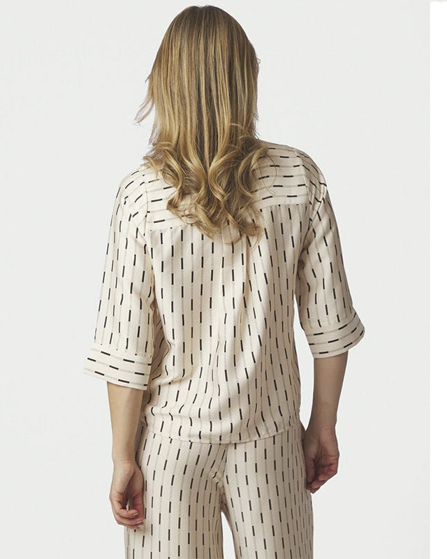 Neo Noir Camile Print Bluse - Creme