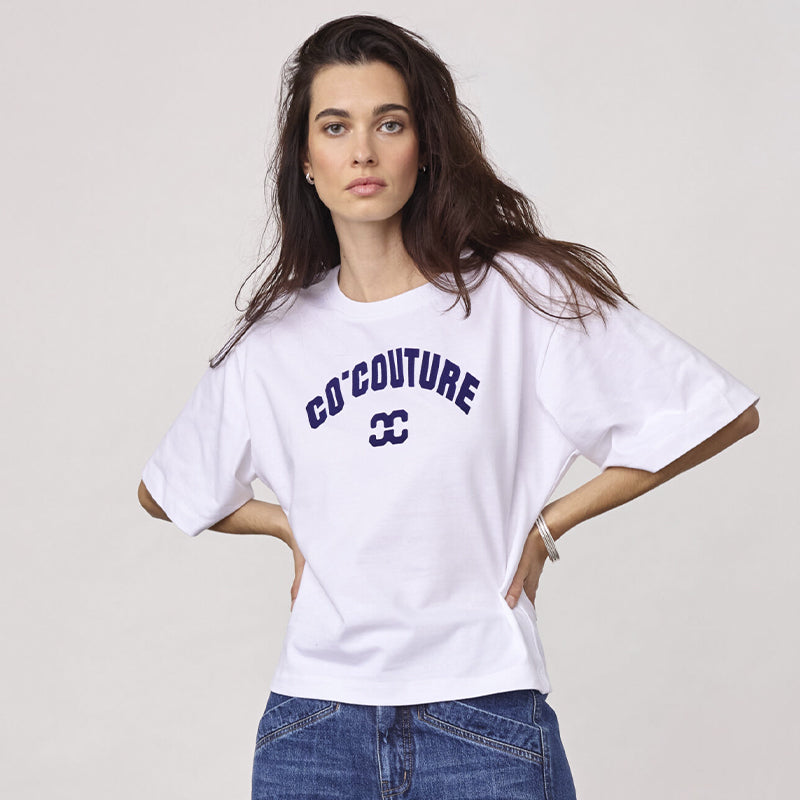 Co'couture ZengaCC O-neck T-shirt - White/ Blue