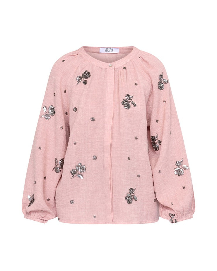 Love & Divine Love1642 Bluse - Mauve Seqins