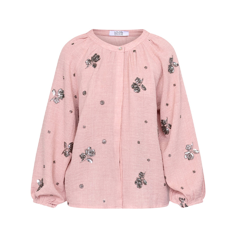 Love & Divine Love1642 Bluse - Mauve Seqins