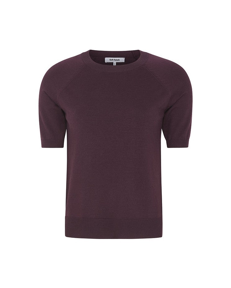 Soft Rebels SRMarla SS O-neck Strik - Vinyard Wine