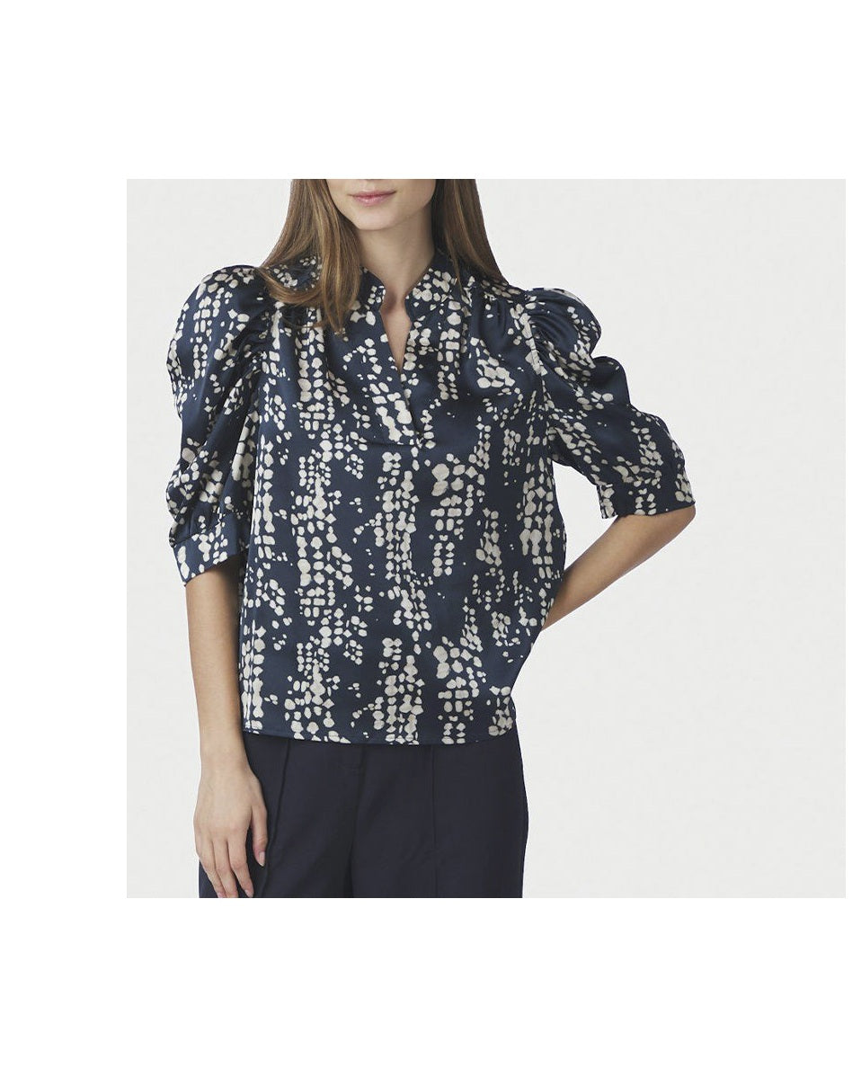 Neo Noir Roella Scatter Print Bluse - Navy