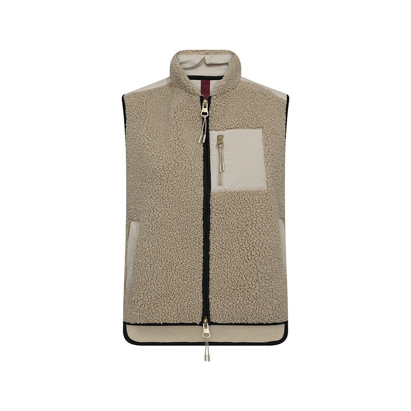 Mos Mosh MMRowe Eli Teddy Vest - Feather Grey