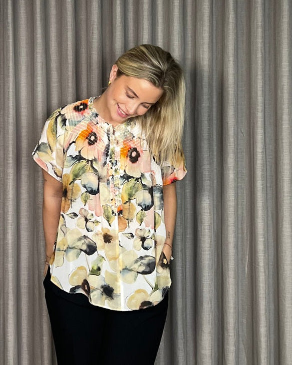Gustav Amber Chiffon Bluse