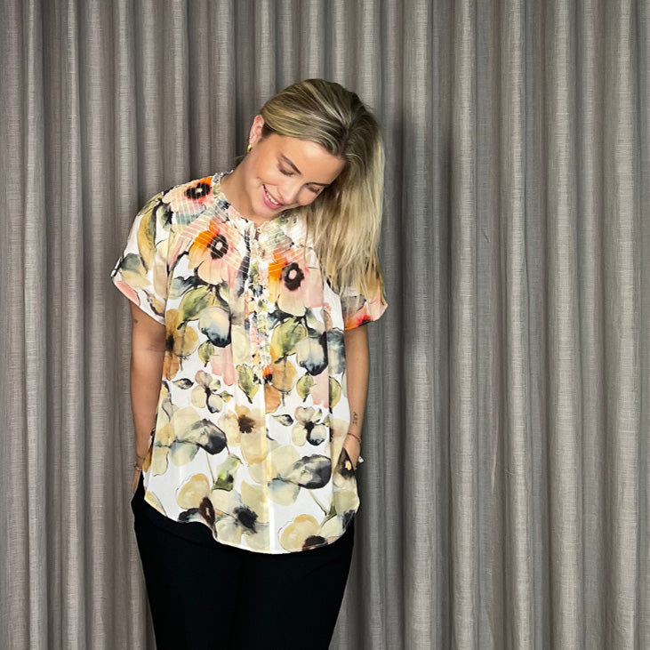 Gustav Amber Chiffon Bluse