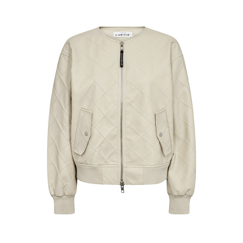 Haute L'amitie Quilt PU Bomber Jakke