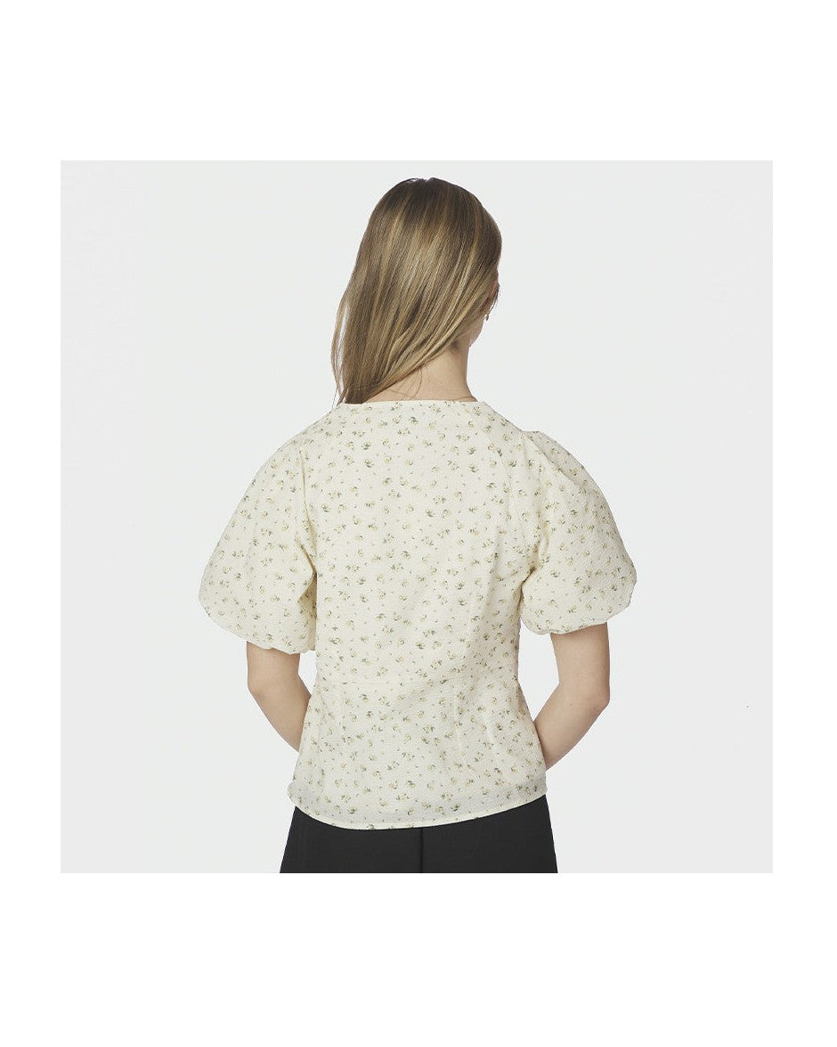 Neo Noir Irina Small Rose Bluse - Light Yellow